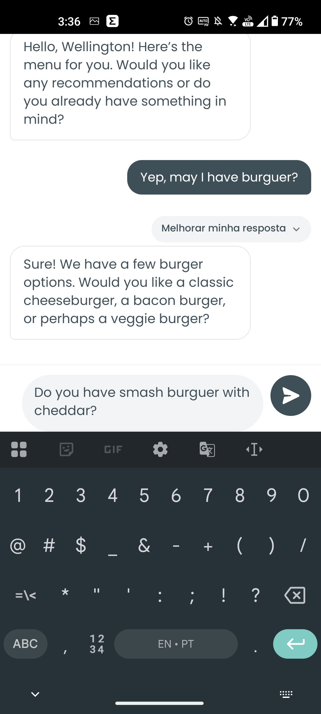 Text conversation